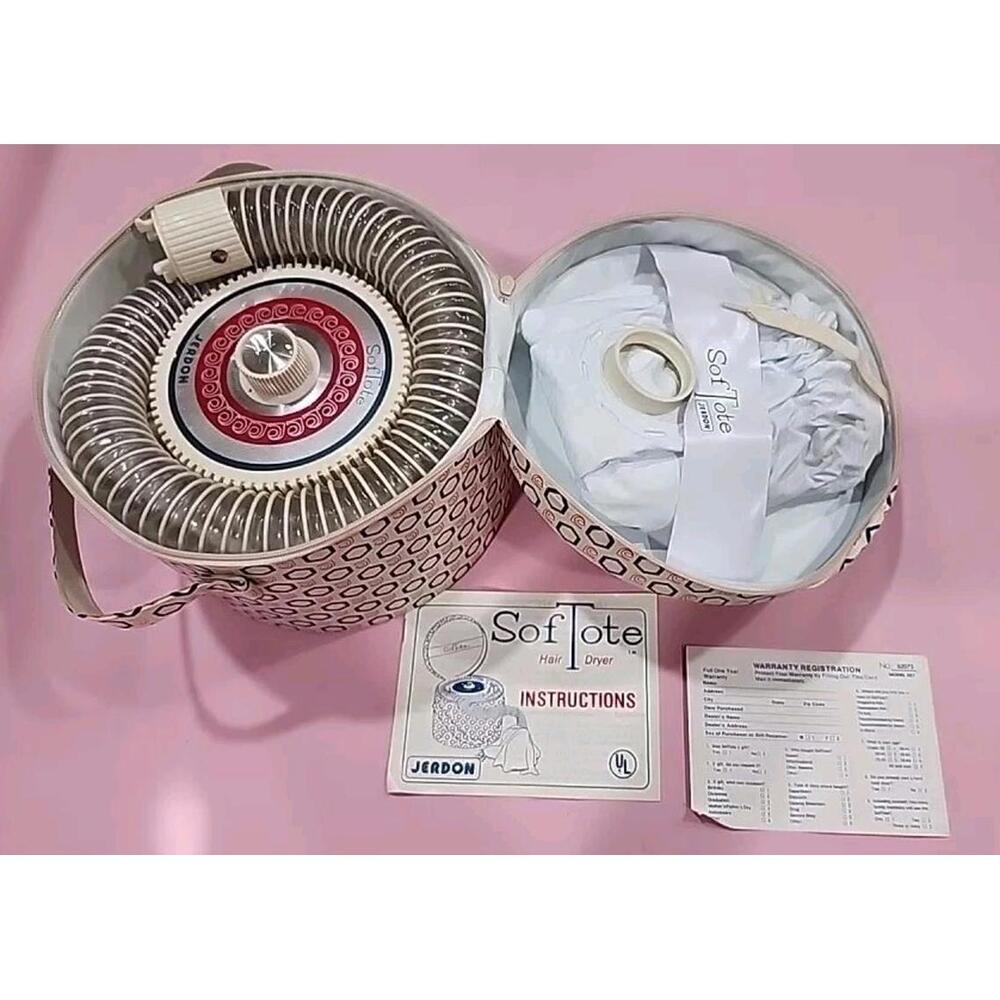 Hair Stylist Tested Vintage Jerdon Soft Tote Hair Dryer Original Tote Beauty